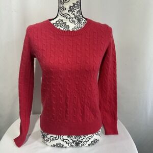 J Crew Pink  Cable Knit 28% Wool  Sweater Women Sz Medium